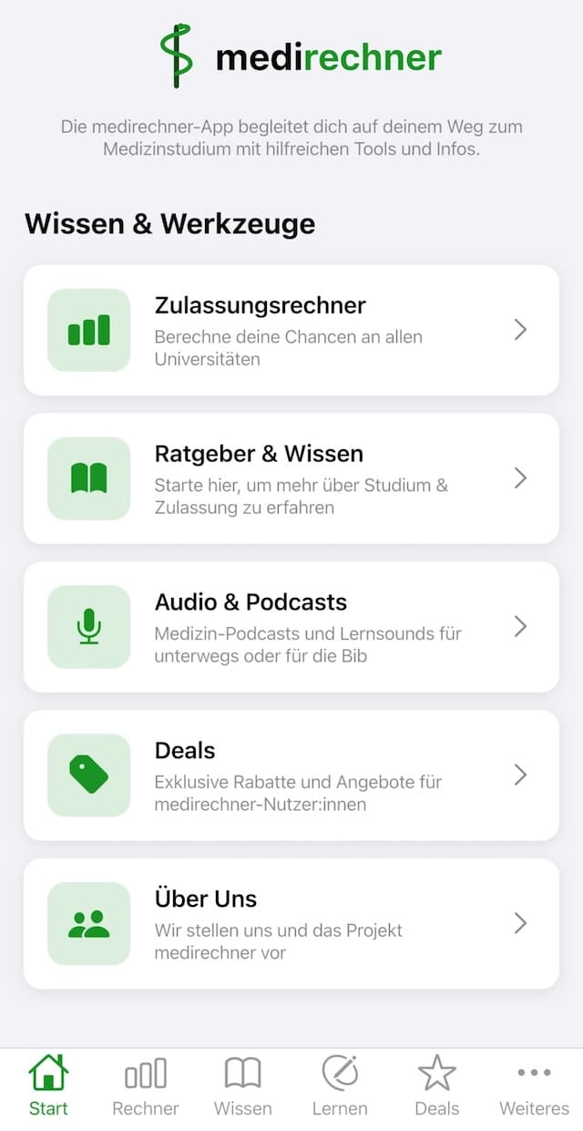 medirechner App-Vorschau
